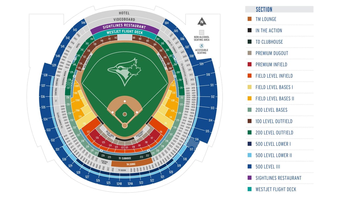 Toronto blue jays posezení mapě