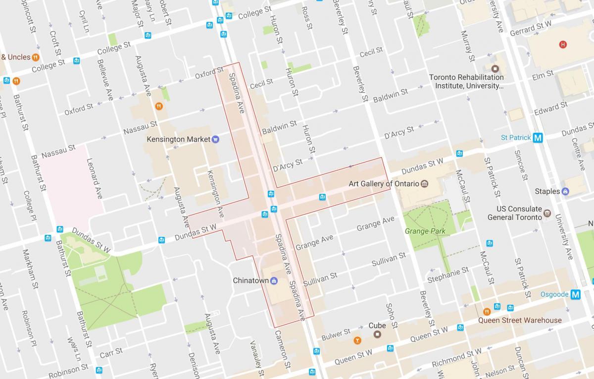 Toronto chinatown mapě