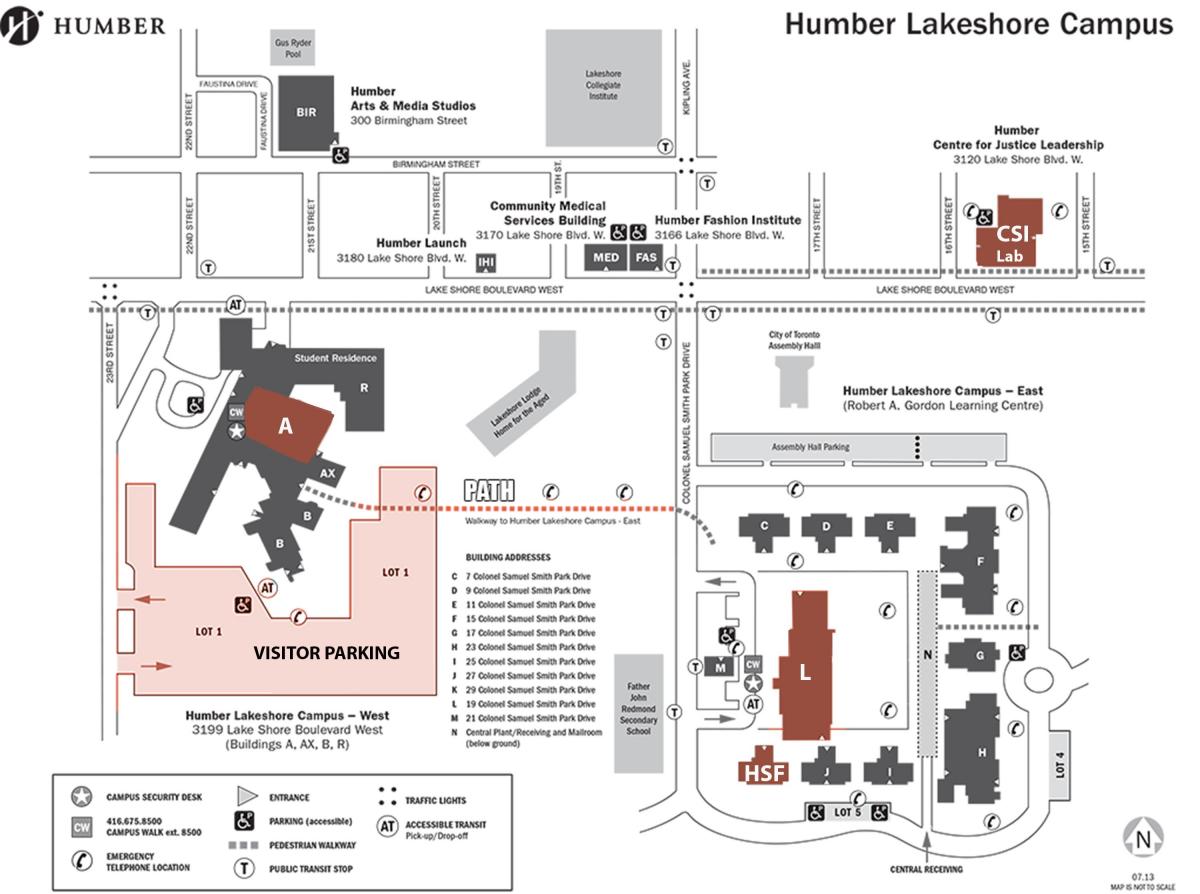 humber college lakeshore campus mapa