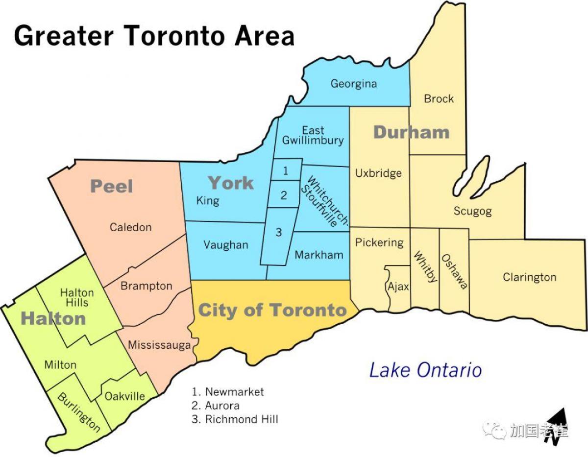 Toronto oblast mapě