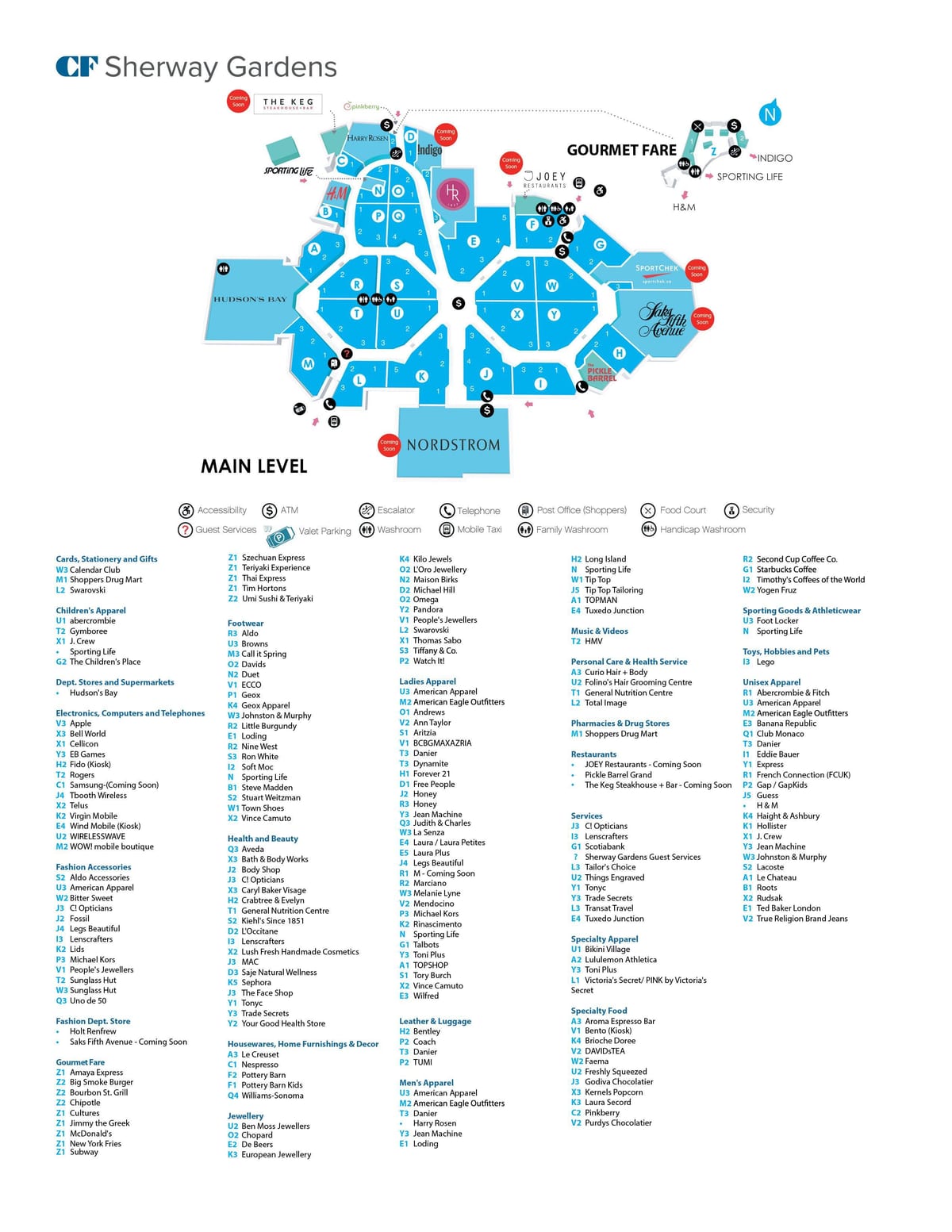 mapa sherway gardens