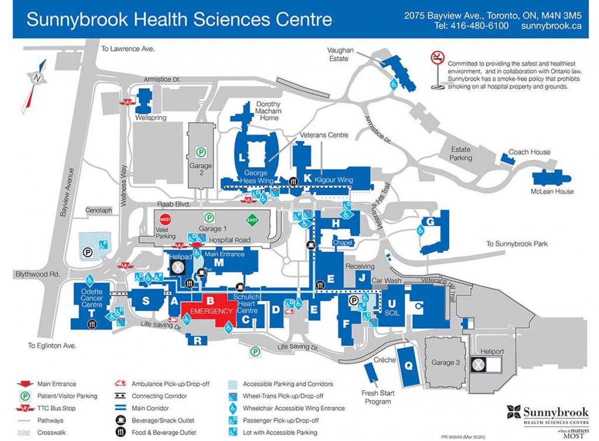 mapa Sunnybrook hospital Toronto