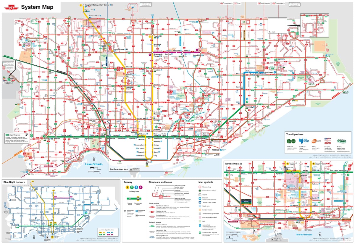 ttc autobus mapa Toronto