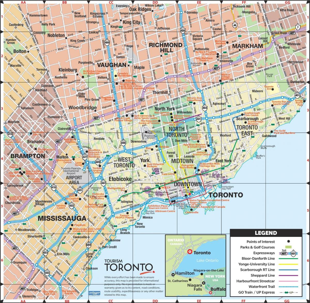 mapa Toronto city
