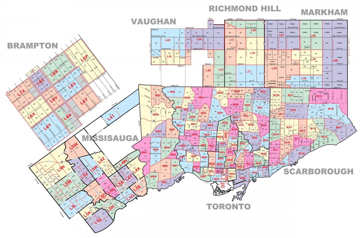 psč mapa Toronto
