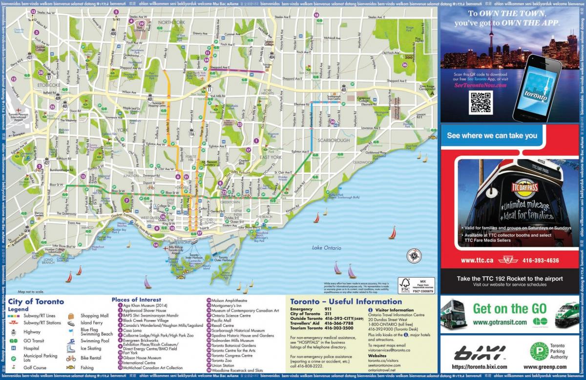 turistická mapa Toronto