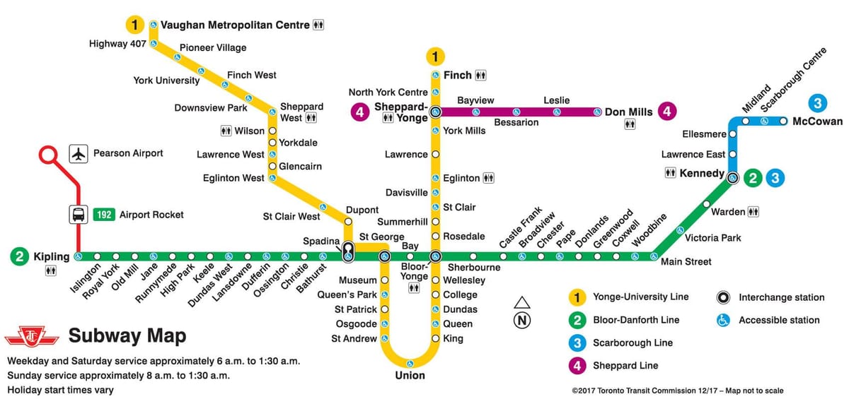 mapa metra ttc