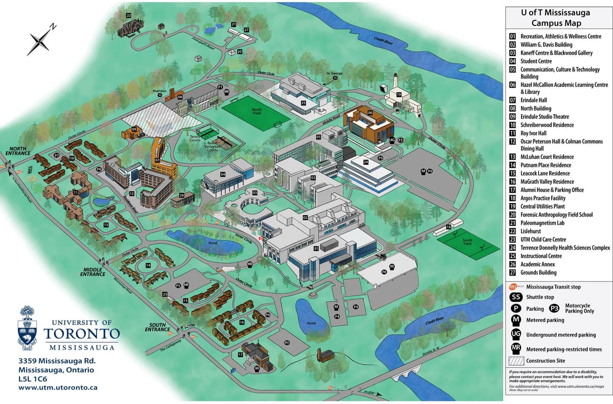 university of Toronto kampusu mapě