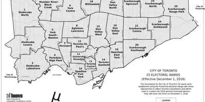 Toronto oddělení mapě