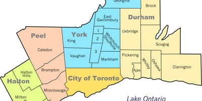 Toronto oblast mapě