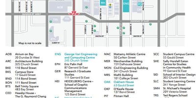 Ryerson campus mapa Toronto