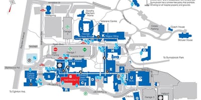 Mapa Sunnybrook hospital Toronto