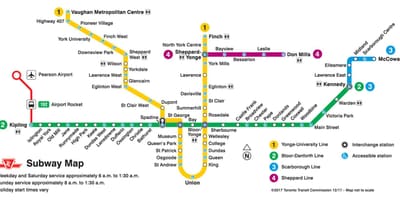 Toronto metro mapa