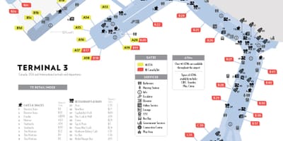 Mapa yyz terminálu 3 mapa